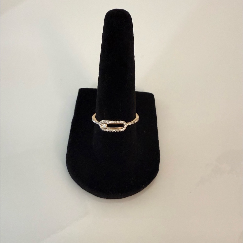 14KT Yellow Gold and Diamond Moving Bezel Ring - Messika inspired